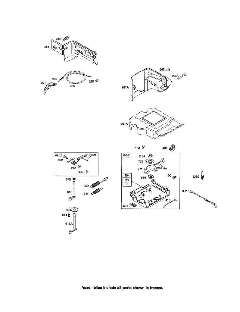 Control Bracket And Cover Diagram and Parts List for 20M200 0007-0919 Briggs and Stratton Engine